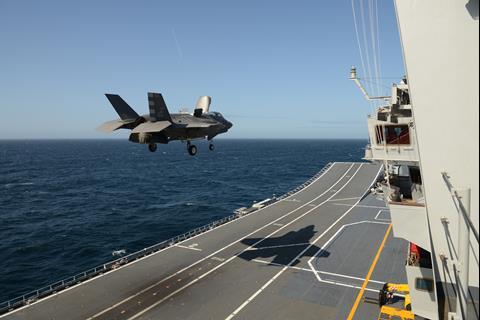 34 - F-35B conducting sea trials on the Italian Navy's ITS Cavour aircraft carrier